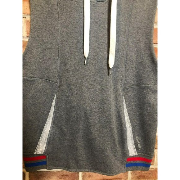 Men's Sleeveless Muscle Hoodie Sz M V-Neck w/Drawstring Kangaroo Pouch Gym Wear - Picture 4 of 8